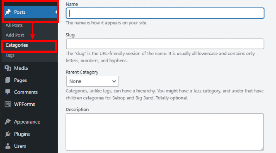 워드프레스 카테고리 설정방법 및 계층구조 설정