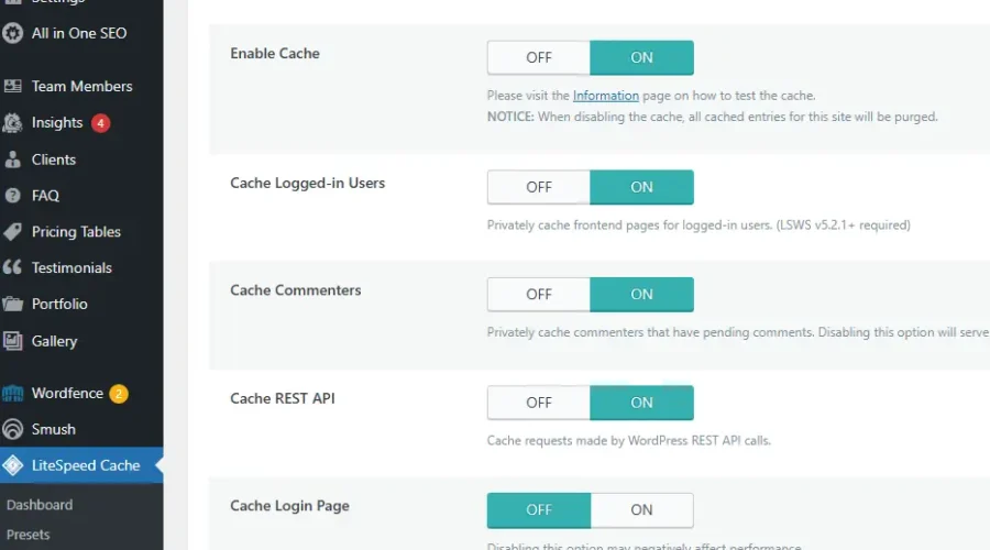LiteSpeed Cache 설정 – 워드프레스 속도를 올리자