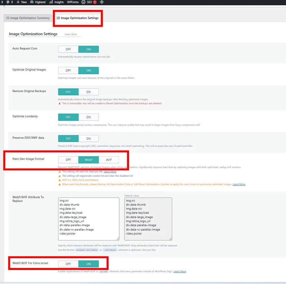 WebP 자동변환 세팅